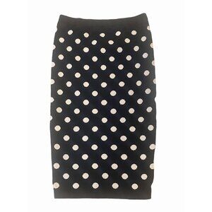 polka dot knit pencil skirt black and white sexy retro pinup sexy Small